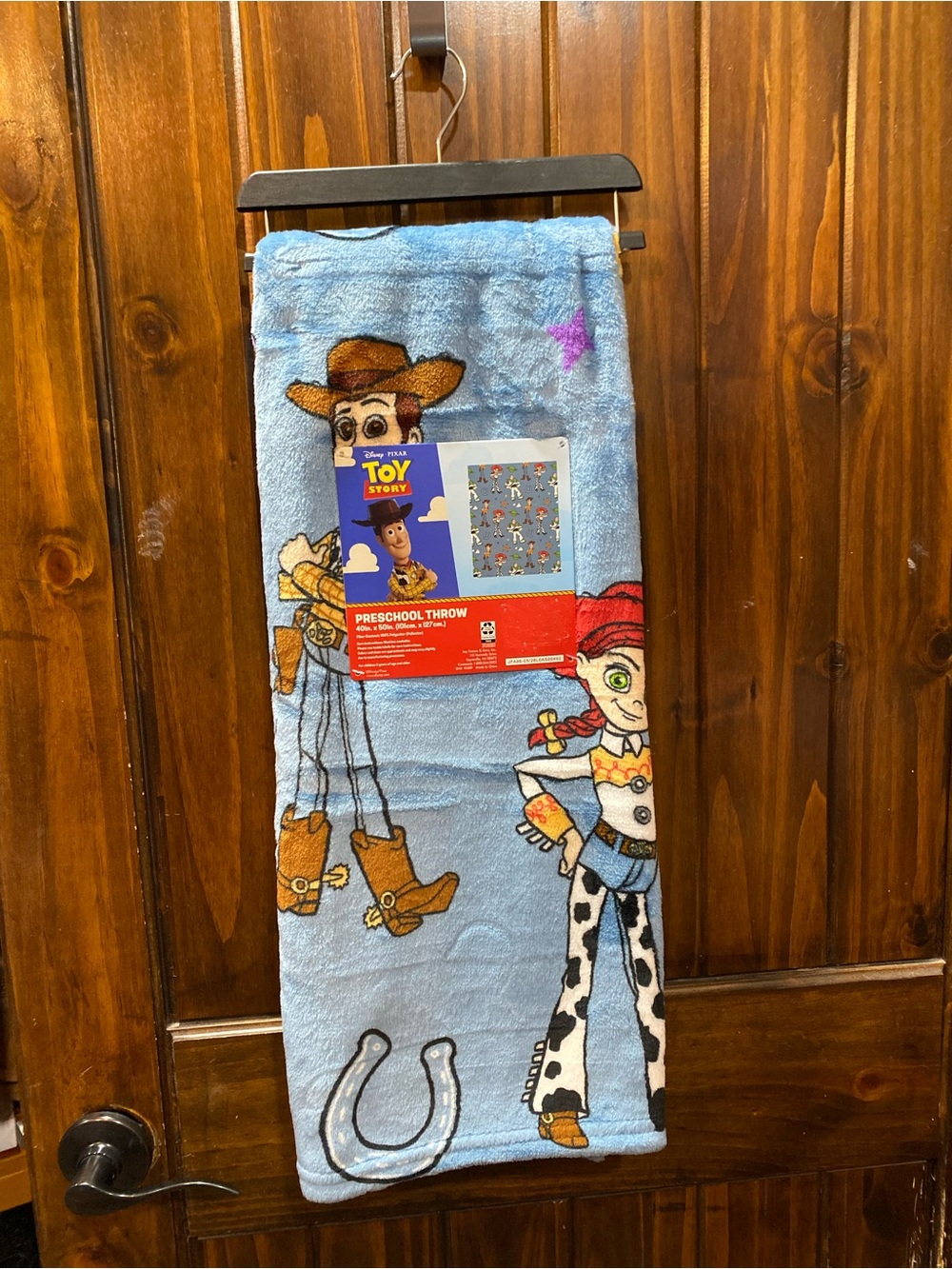 Disney Light Blue Toy Story Preschool Throw with Woody & Jessie